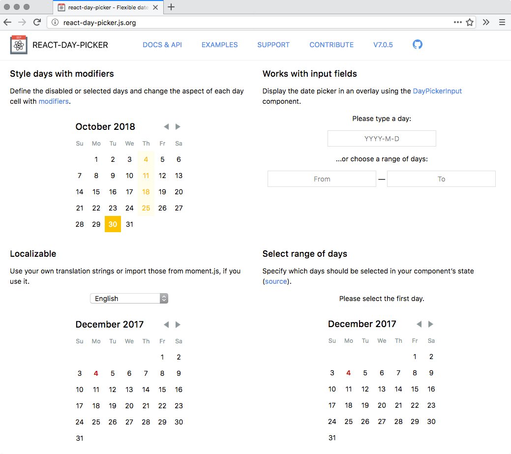 react-day-picker demos